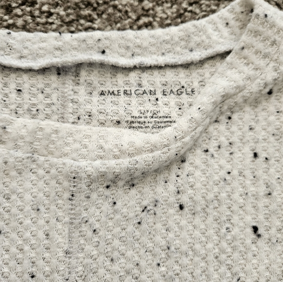 American Eagle light gray waffle long sleeve, small - Picture 5 of 5